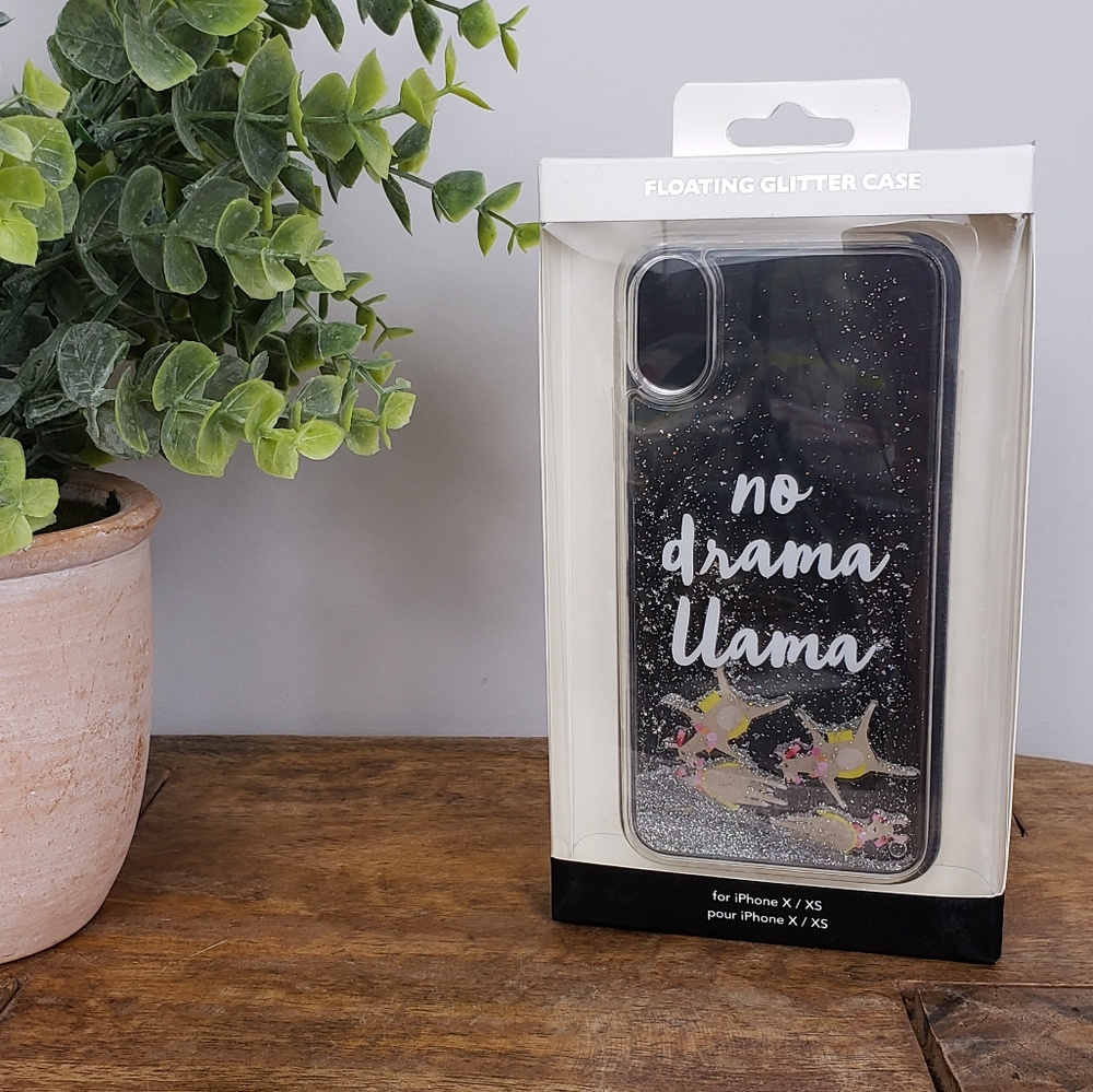 🆕️ "No Drama Llama" Floating Glitter Phone Case